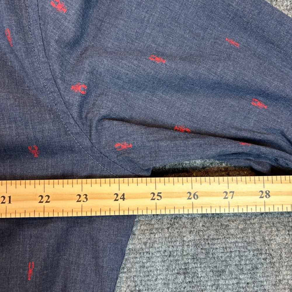 Sonoma Goods For Life Mens Button Down Shirt Lobster All‎ Over Print Blue Size L - Picture 7 of 10